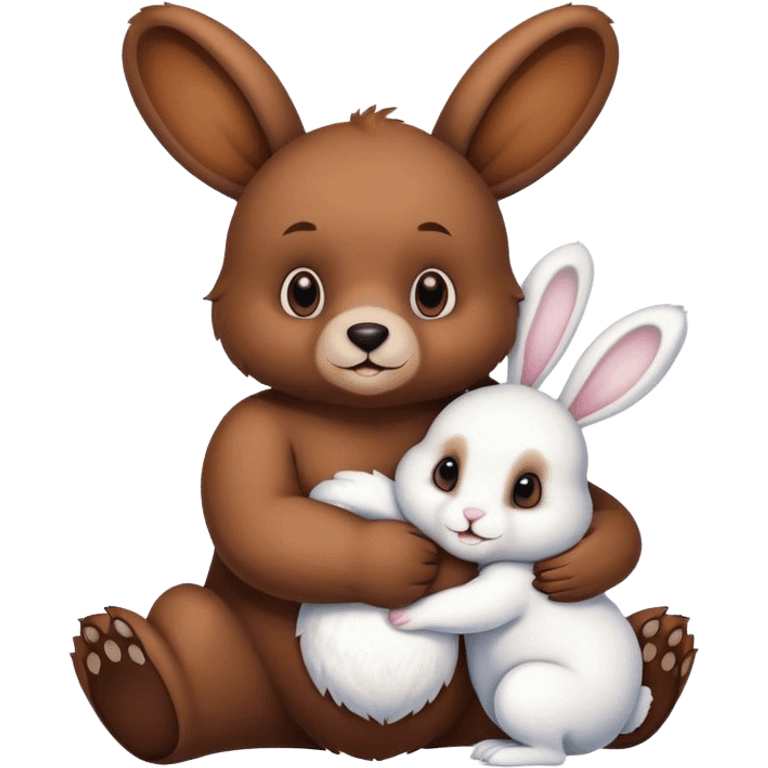 Bear holding a bunny emoji