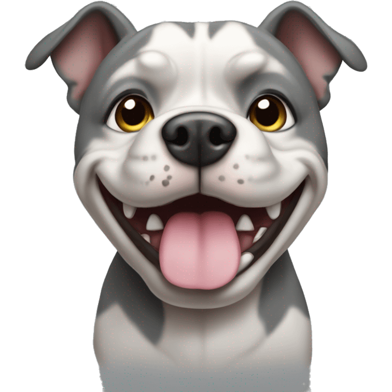 Grey pocket bully dog emoji