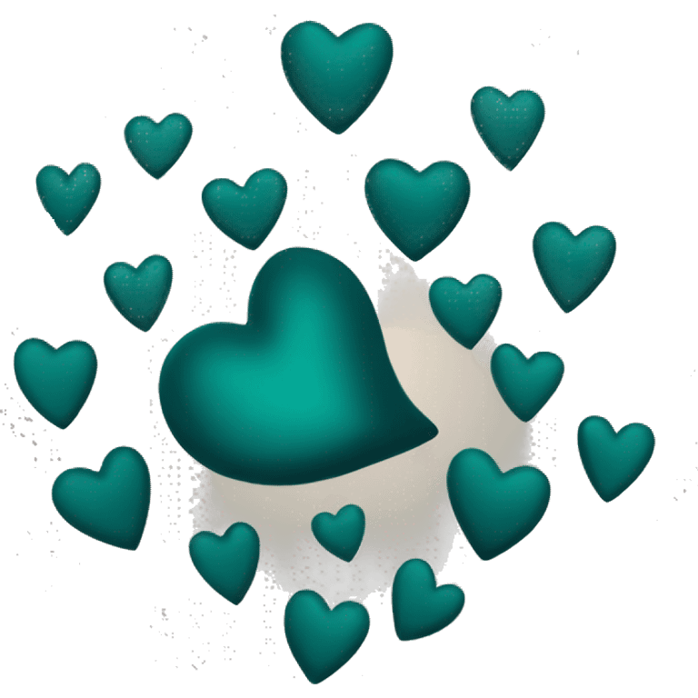 Dark teal matte heart emoji