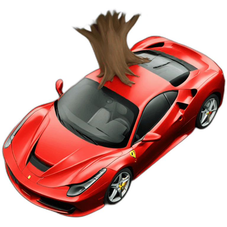 ferrari tree car crash emoji