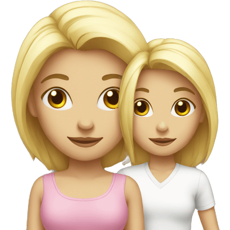 a girl and a mom white emoji