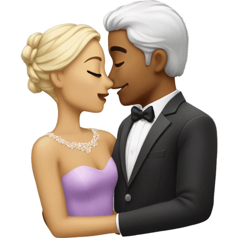 romantic kiss in formal attire emoji