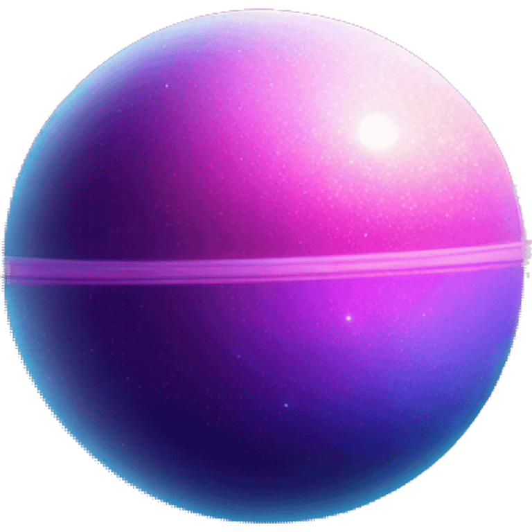 sparkly glittery blue purple and pink gradient planet with a cheesy saturn ring emoji