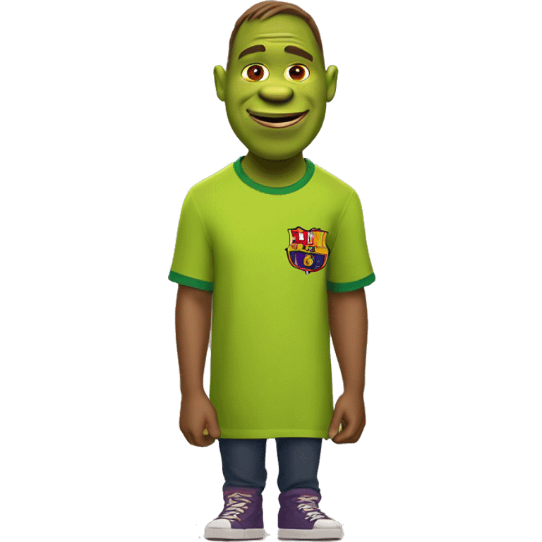 shrek wearing barcelona t shirt emoji