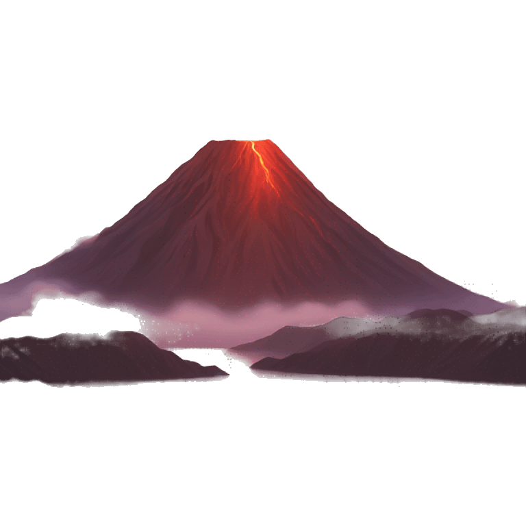 calm volcano, relief, sunset, golden hour emoji