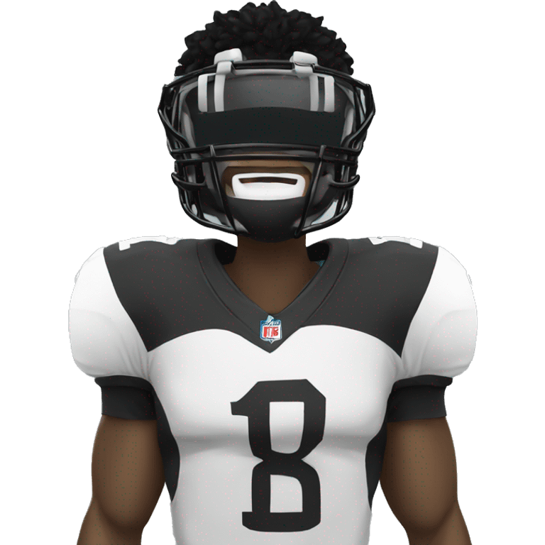 Football player with black hair, wearing a black mask and glasses  emoji