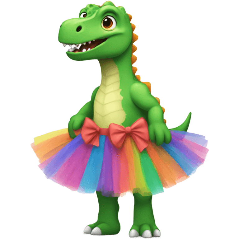 Dinosaur wearing a tutu emoji