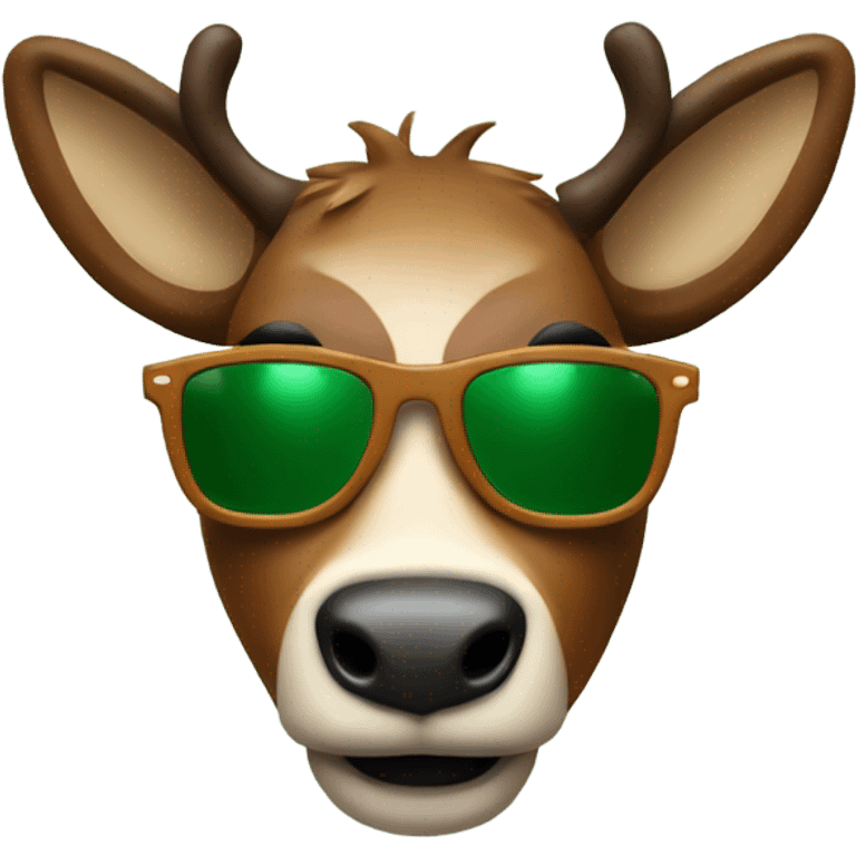 Rudolf with green nose and sunglasses emoji