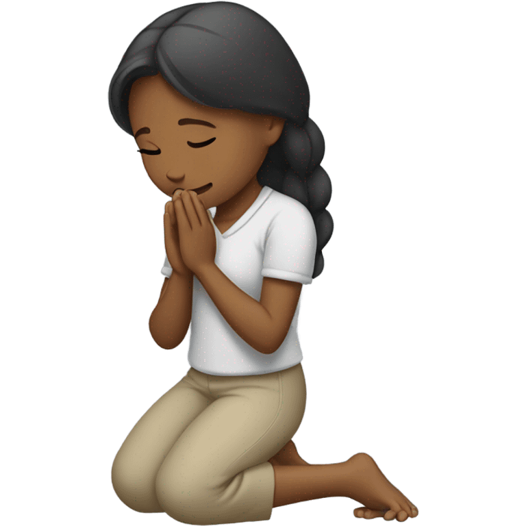 girl praying on ground  emoji