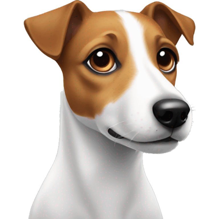 jack russell terrier with a white spot on the ear emoji