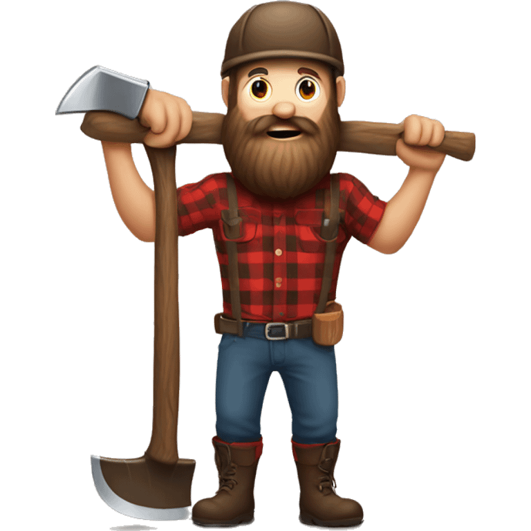 Lumberjack with axe winter emoji