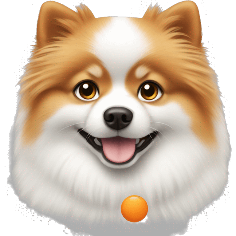 White with orange Pomeranian  emoji