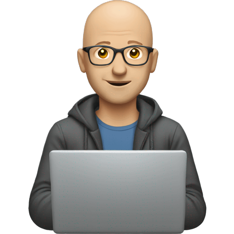 bald man with laptop emoji