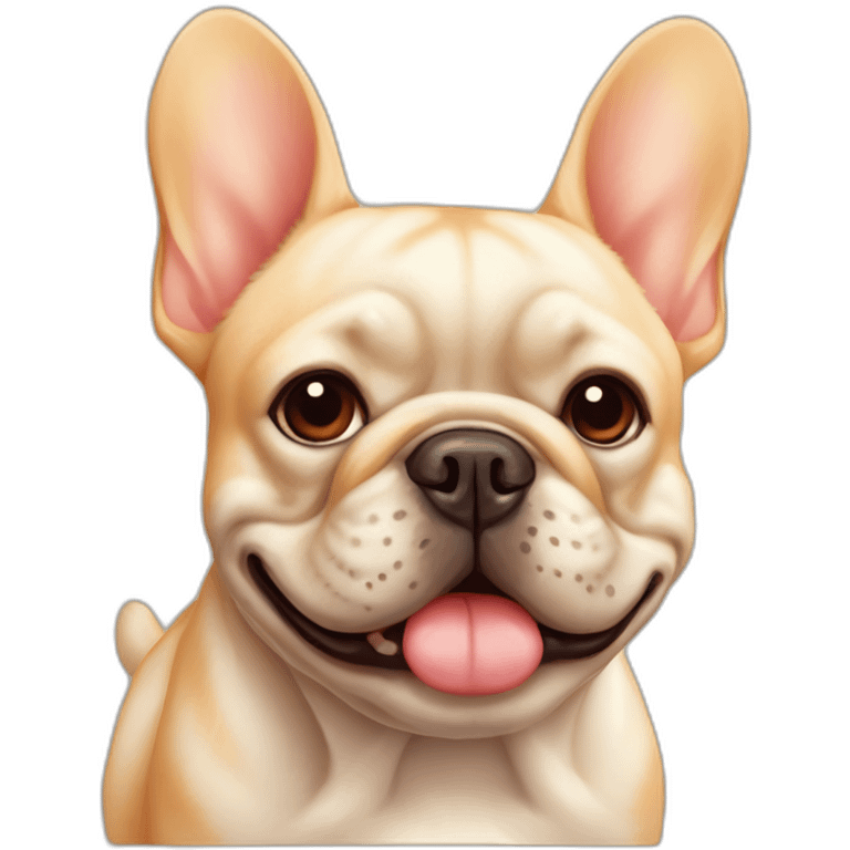 french bulldog dog old cheerful fat orange same color emoji