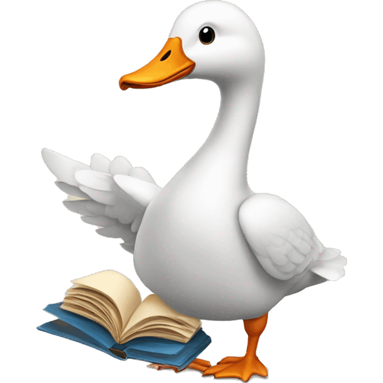 goose holding a book emoji