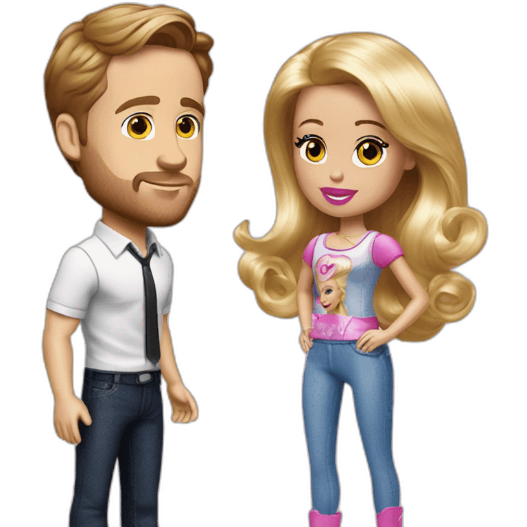 Ryan Gosling with barbie emoji