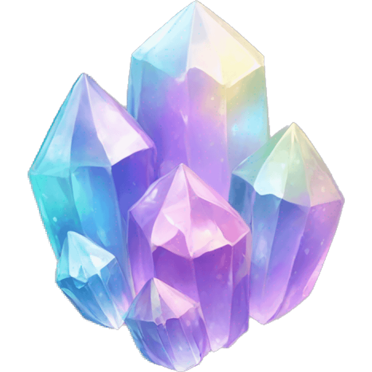 One Shiny Pastel iridescent crystal clusters emoji