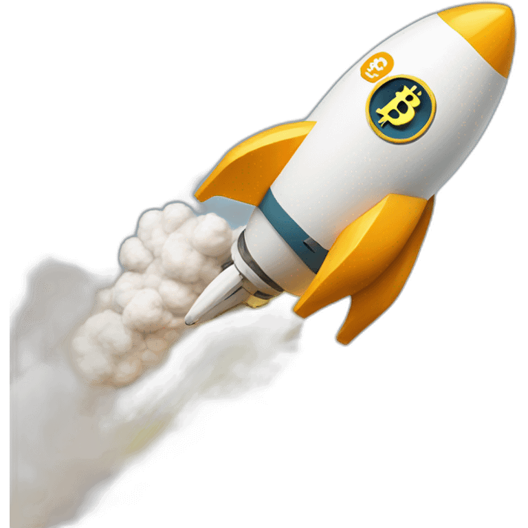 bitcoin on a rocket emoji