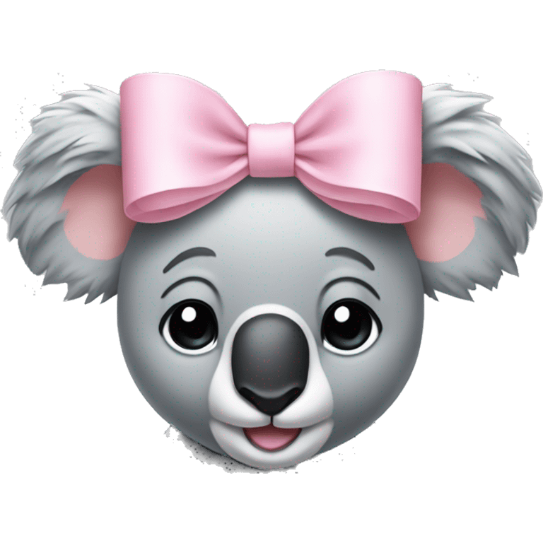 light pink bow on a koala emoji