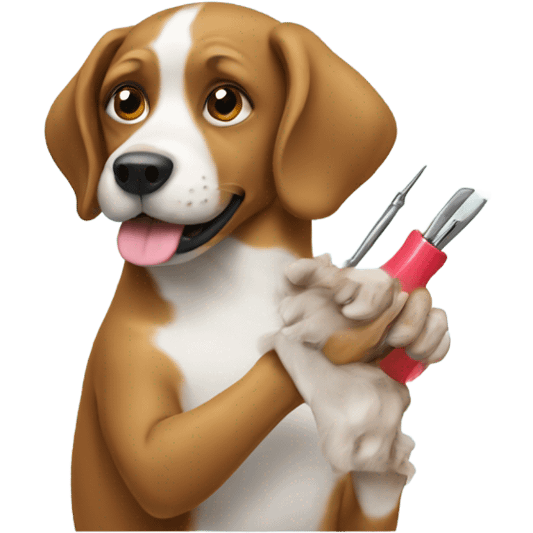 Dog doing nails emoji