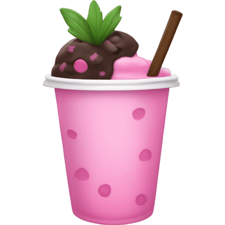 Pink boba  emoji