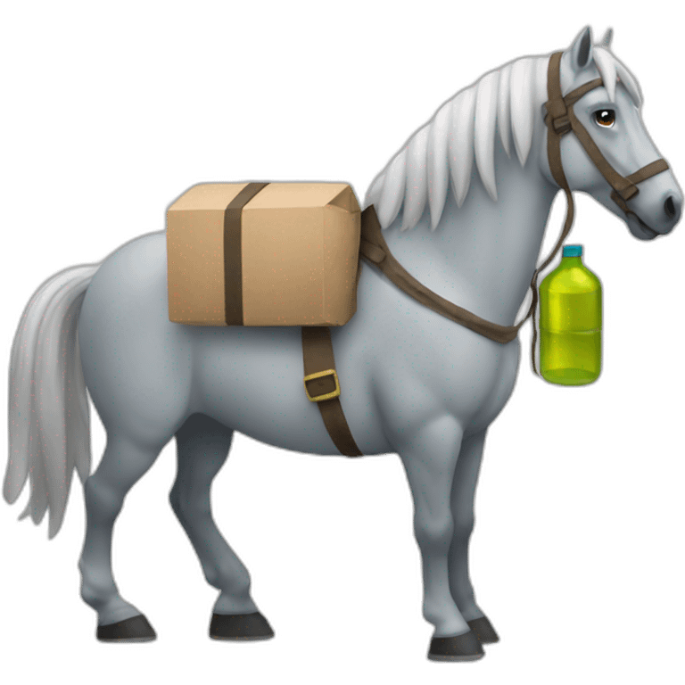 Horse carrying bottles emoji