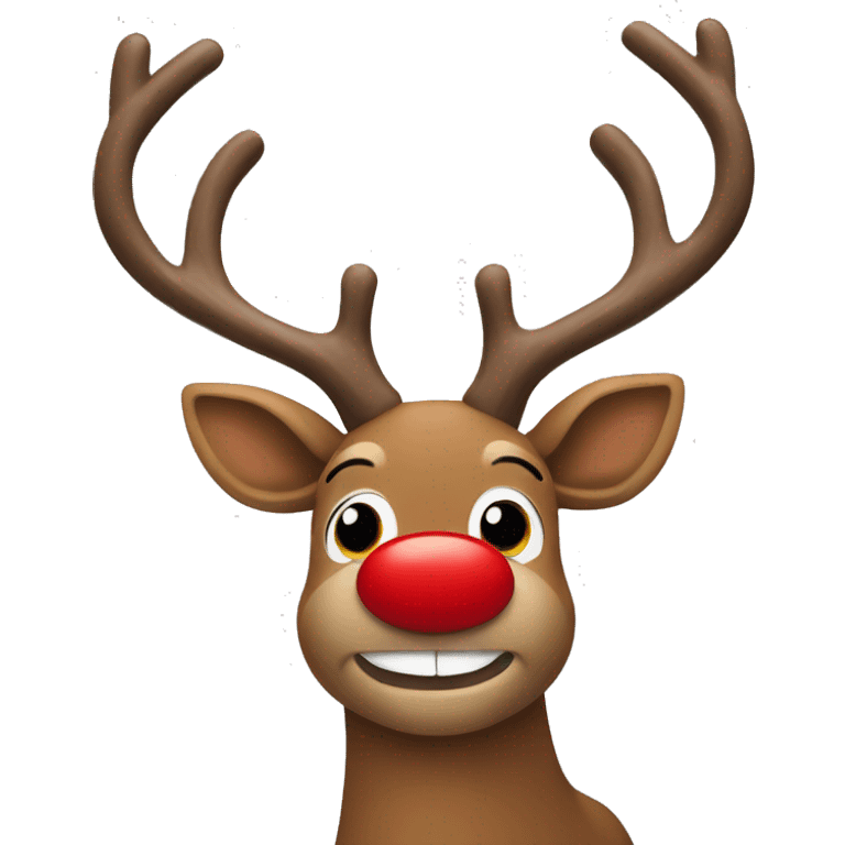 red nose happy reindeer  emoji