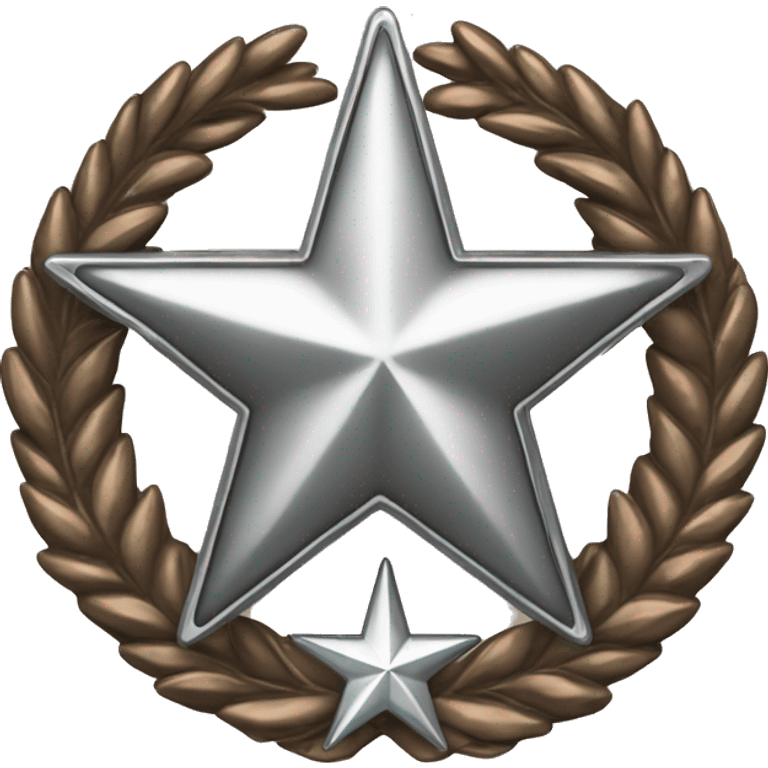 Bronze military badge with a silver star and a wreathe emoji