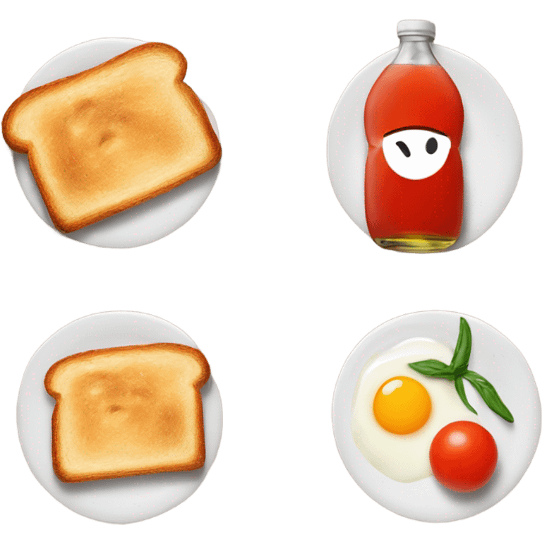 Toasts tomate and oil breakfast emoji