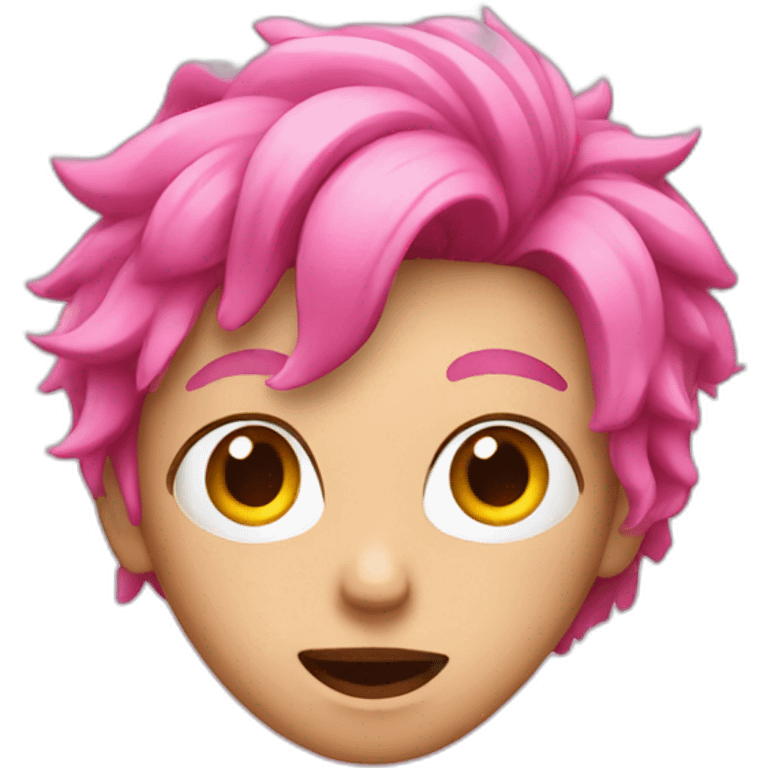 Someone with pink hair and shock emoji