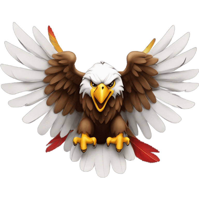 Eagle landing on a chiefs logo emoji