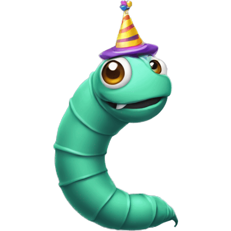 worm with party hat emoji