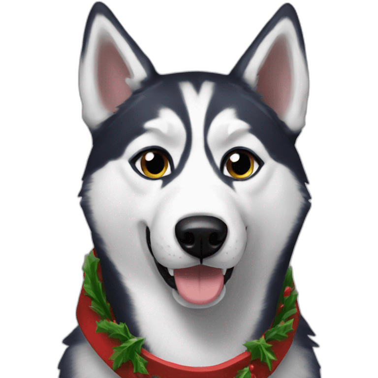 Husky Christmas  emoji