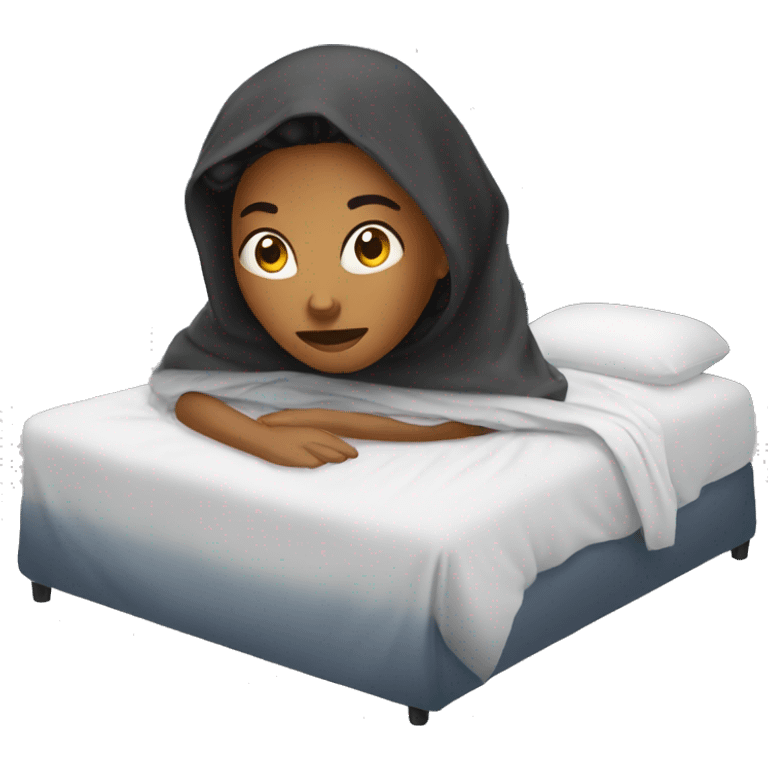 woman under the bed covers emoji