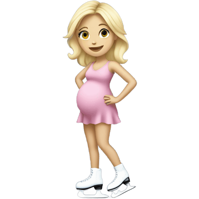 Blonde girl pregnant ice skating emoji