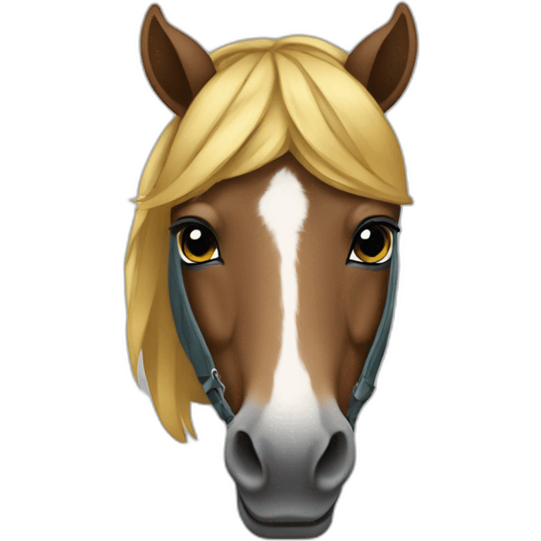 A horse wearing a hoodie emoji