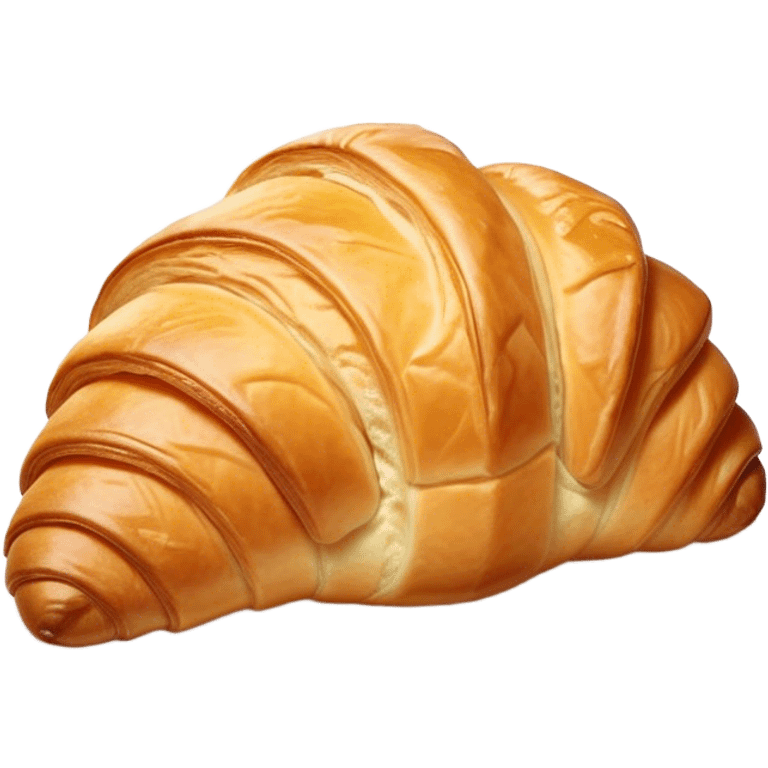 Cinematic Realistic Croissant Pastry Emoji, depicted as a flaky, buttery crescent with a golden, crisp exterior rendered with exquisite detail and warm, inviting lighting. emoji