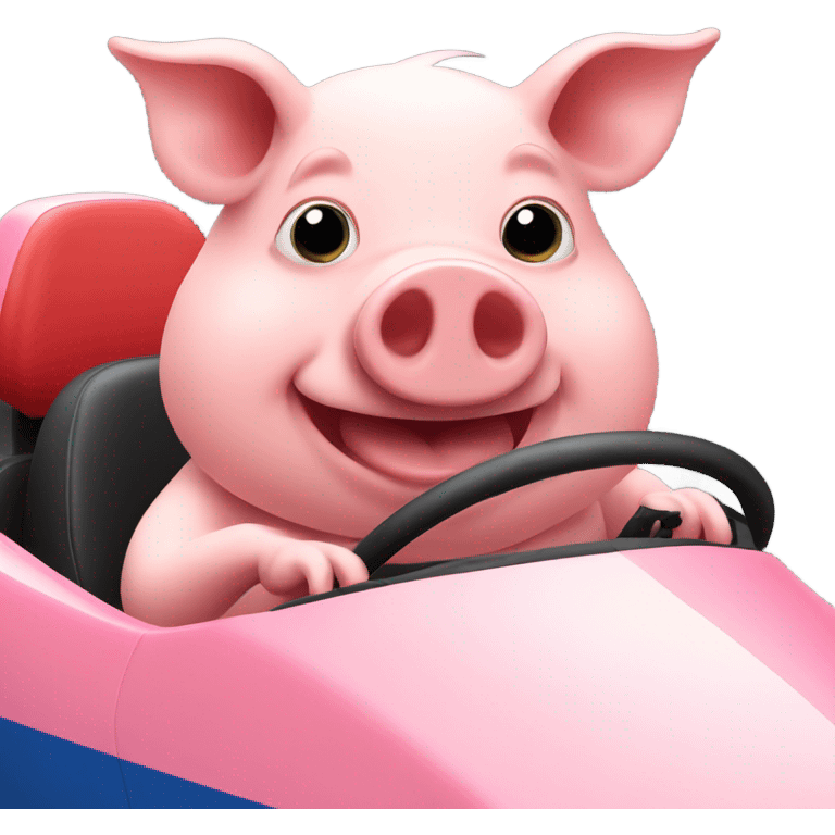 Pig in racing car emoji