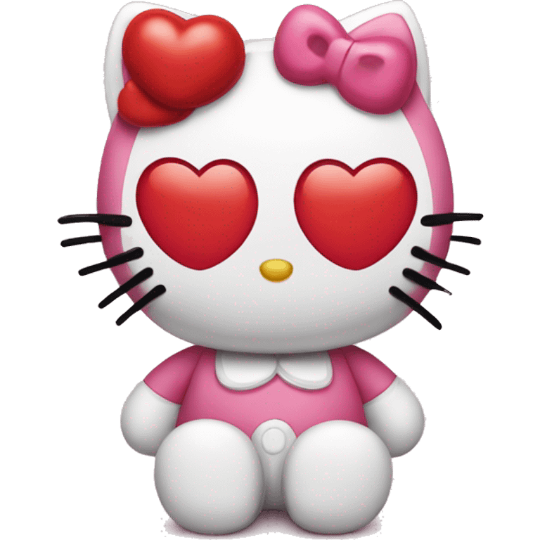 hello kitty with heart emoji