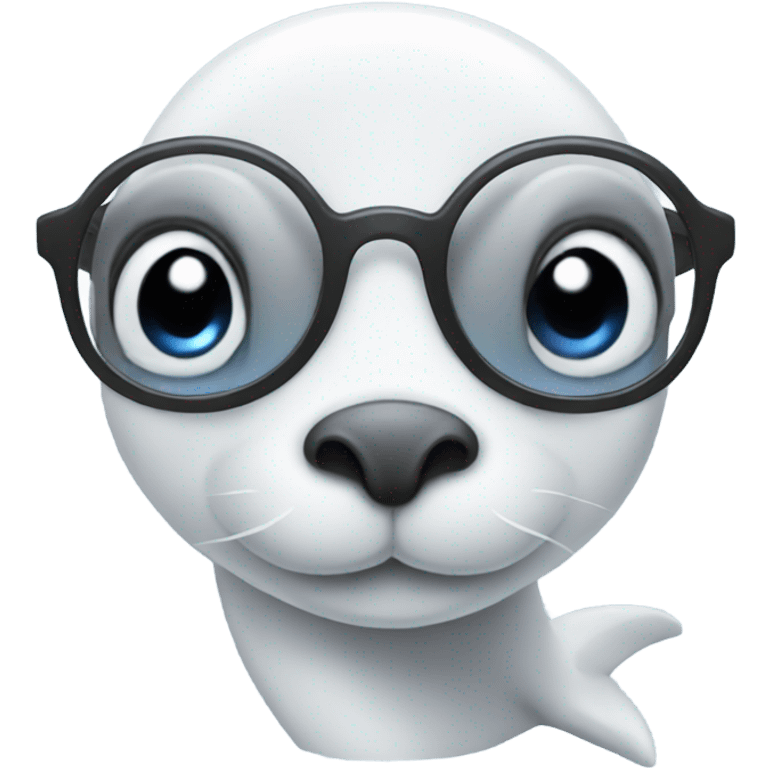 Smart white dolphin with glasses emoji