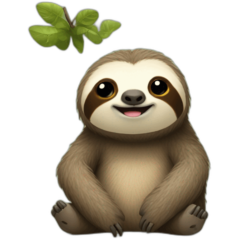 Sloth with a caterpillar body emoji