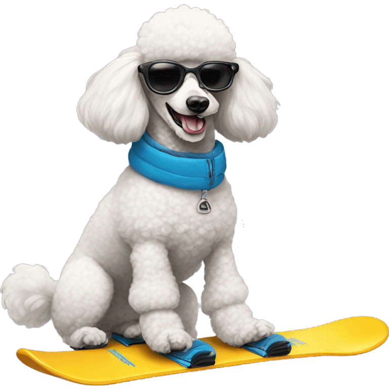 Poodle on snowboard  emoji