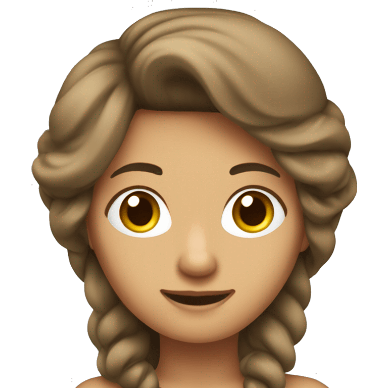 Mujer de cabello lacio castaño esperando coche emoji