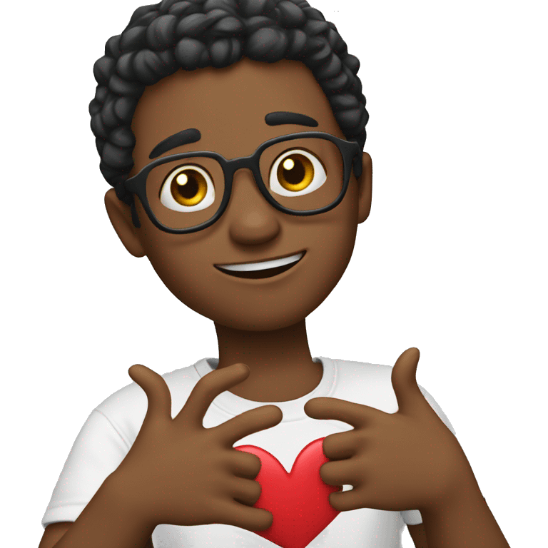 Emoji making heart signs with his hands emoji