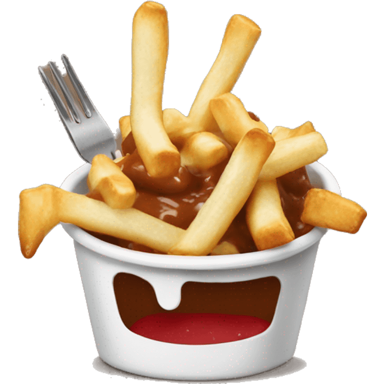 Pountine eating poutine emoji