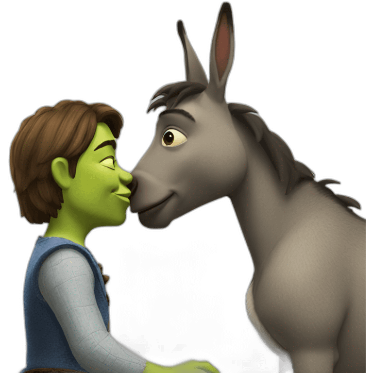 Shrek kissing donkey emoji