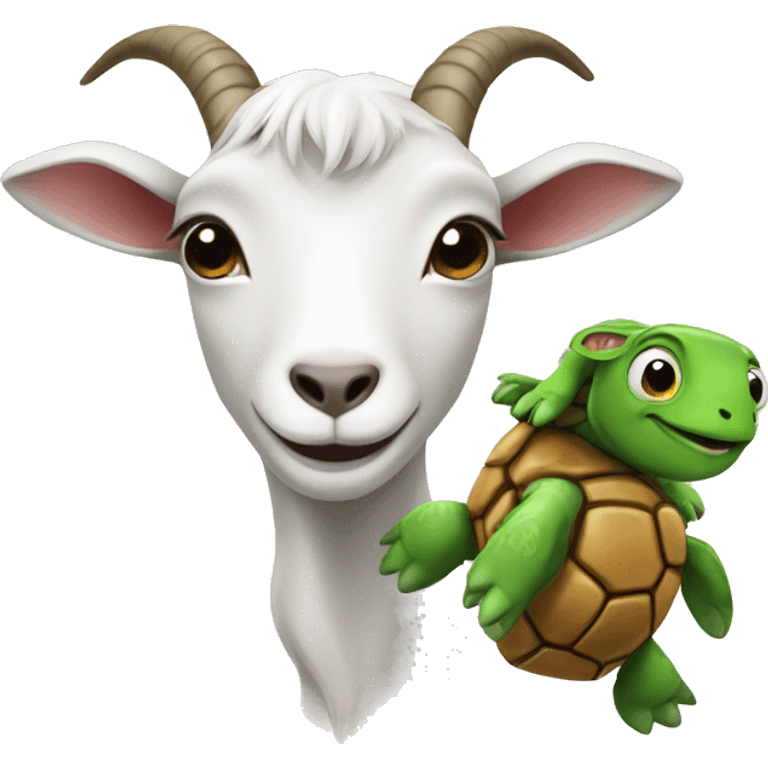 Goat with turtle emoji