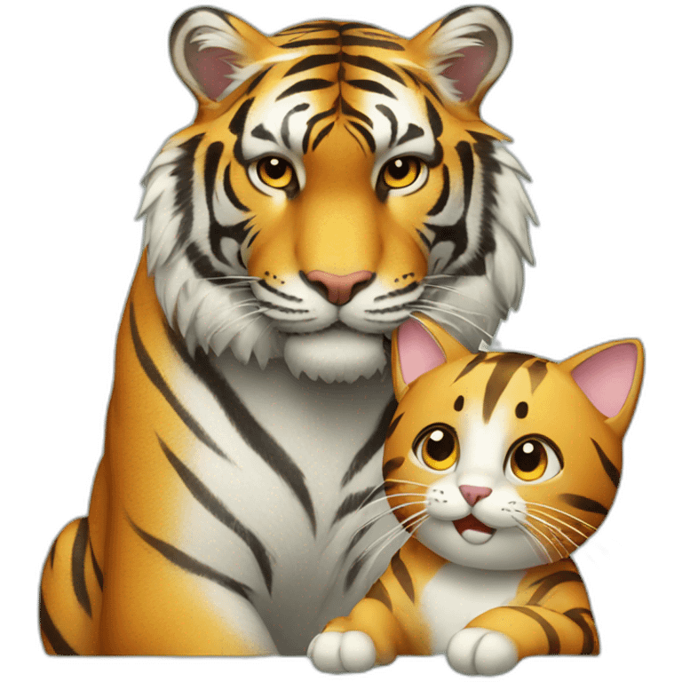 Tiger with a cat emoji