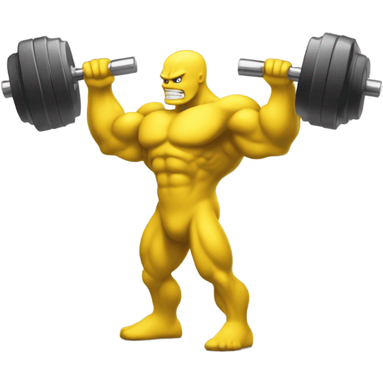 yelllow guy training with dumbells emoji