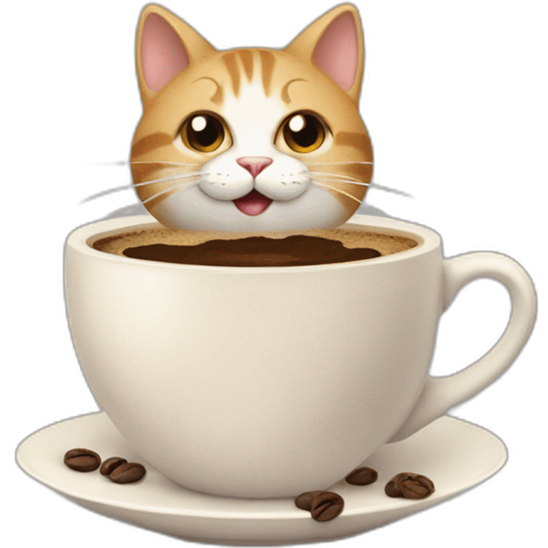 cat in coffe emoji